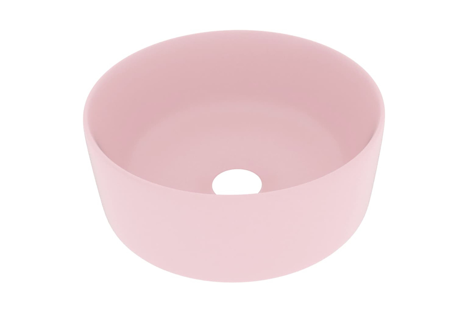vidaXL 147010 Luxury Wash Basin Round Matt Pink 40x15cm Ceramic