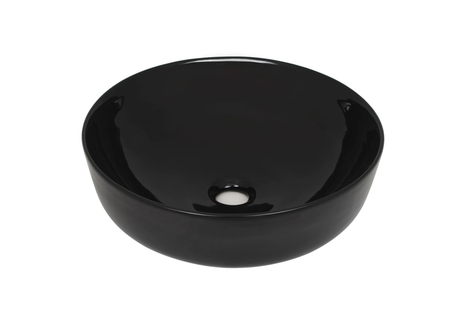 vidaXL 142732 Basin Ceramic Round Black 41.5x13.5cm