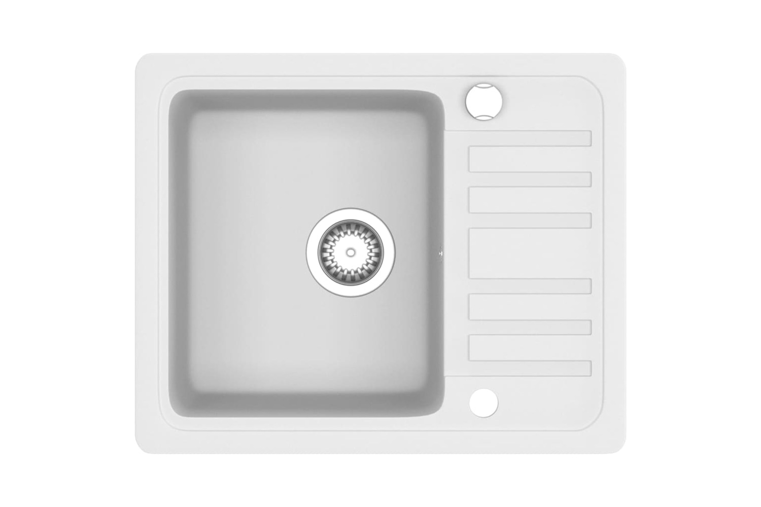 Vidaxl Granite Kitchen Sink Single Basin White