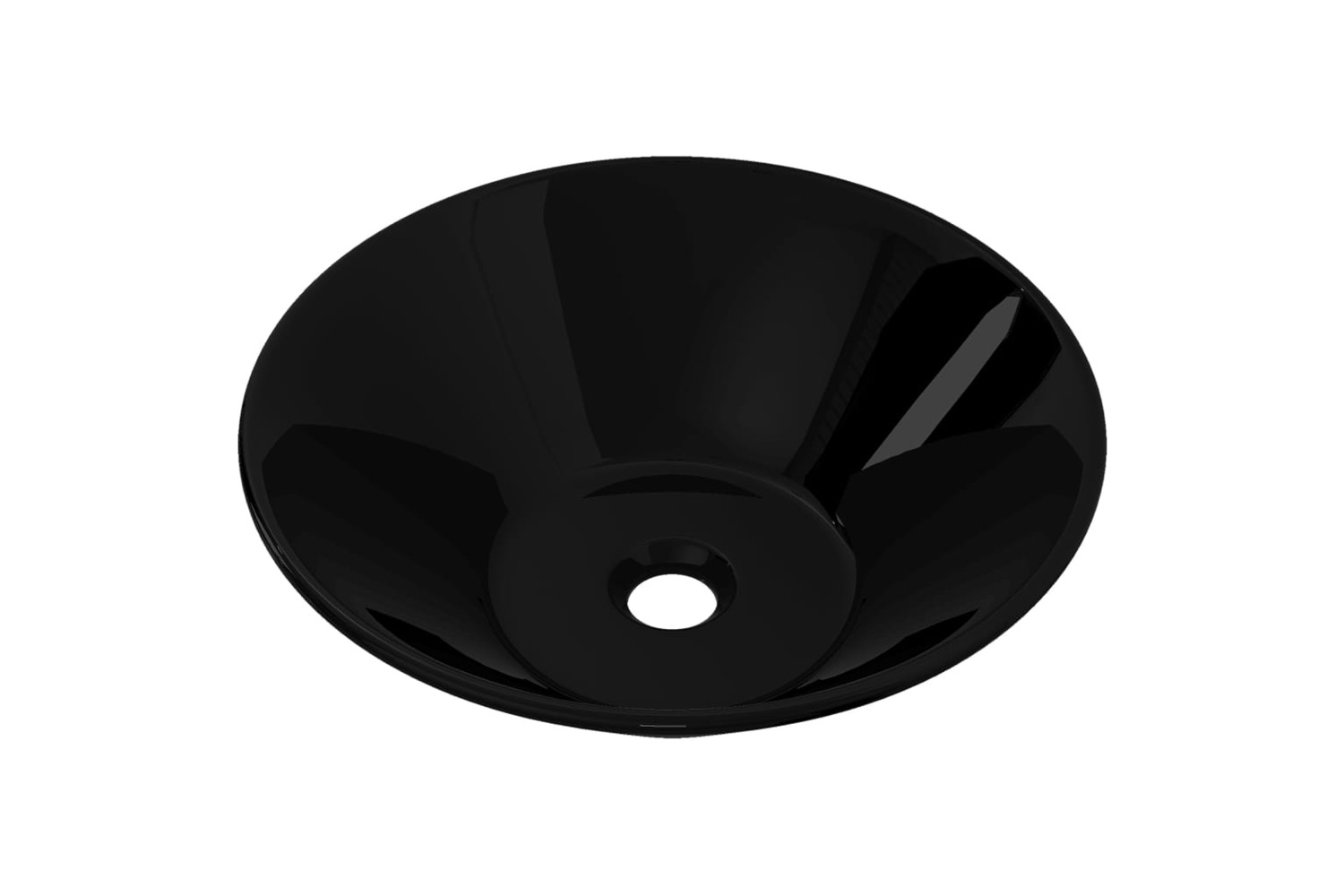 vidaXL 141927 Ceramic Bathroom Sink Basin Black Round