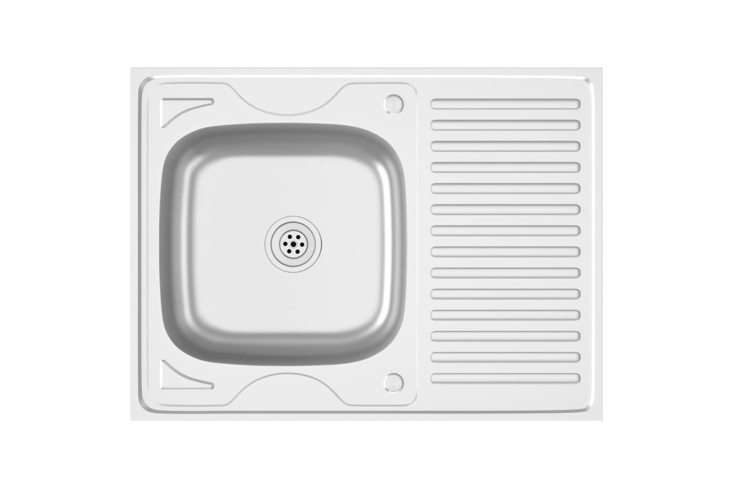 Vidaxl 147233 Kitchen Sink With Drainer Set Silver 800x600x155 Mm Stainless Steel