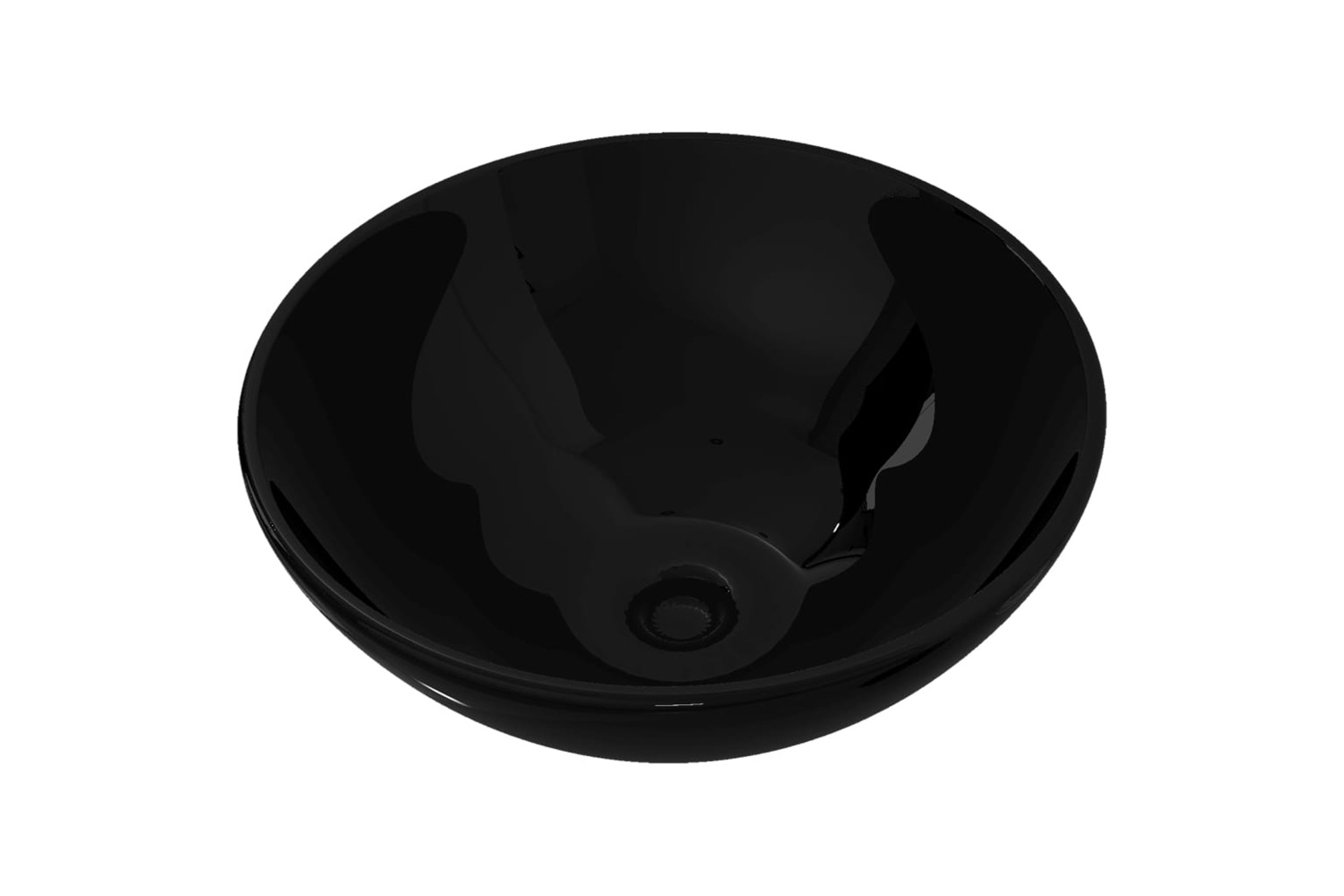 vidaXL 141929 Ceramic Bathroom Sink Basin Black Round