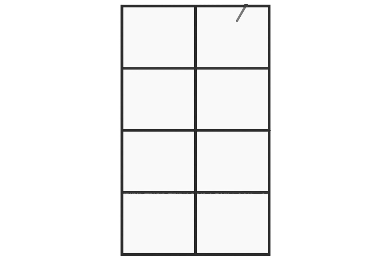 vidaXL 151034 Walk-in Shower Wall With Clear Esg Glass 90x195cm Black