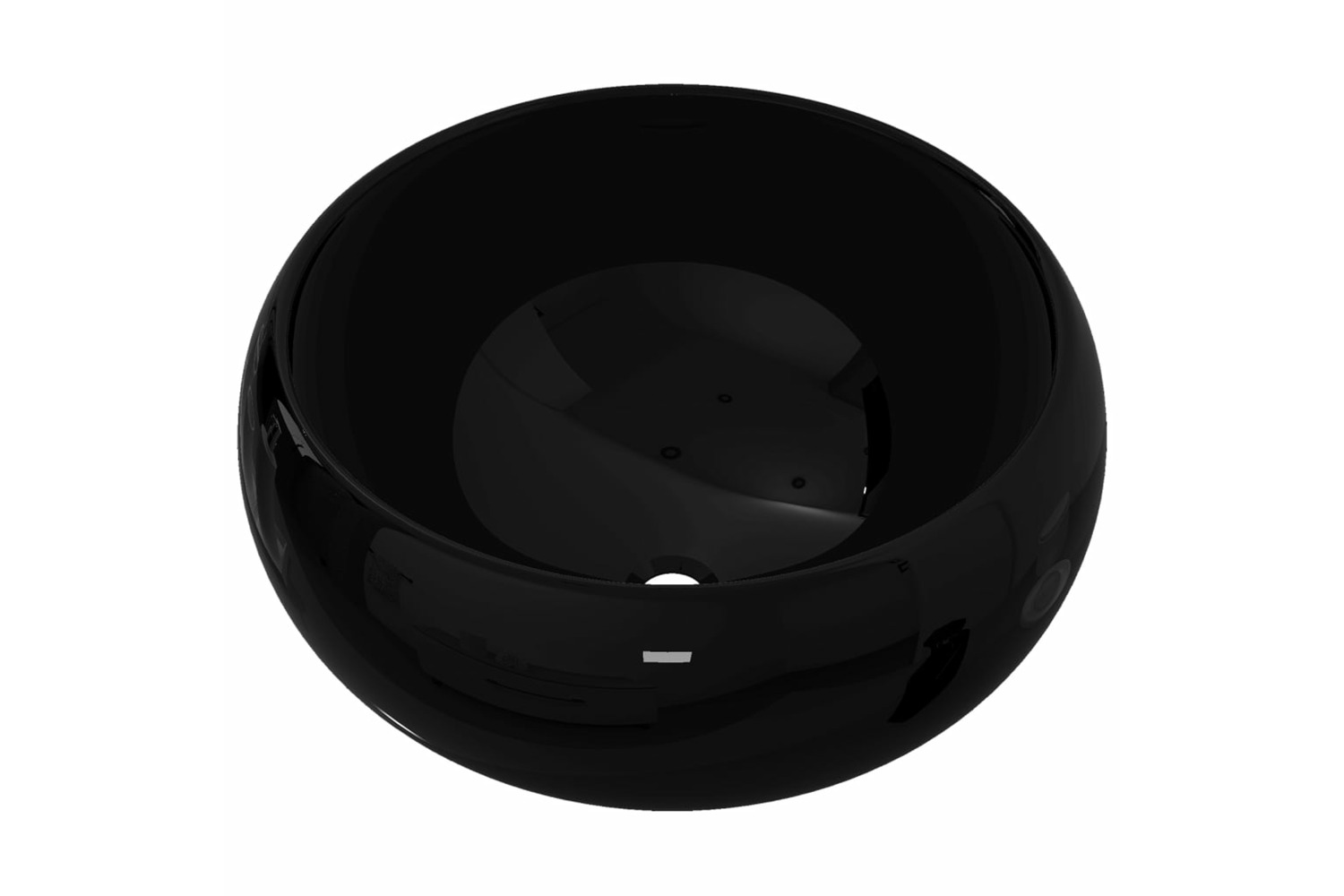 vidaXL 142735 Basin Ceramic Round Black 40x15cm