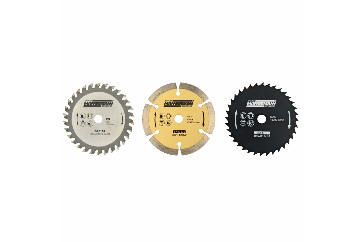 Bruder Mannesmann 429298 Set Of Saw-blades For Circular Saw 3pc