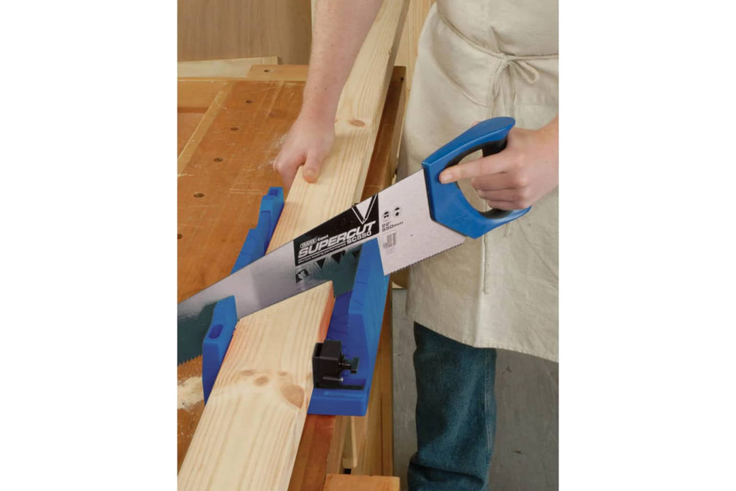 Draper Tools 415078 Expert Mitre Box With Clamping Facility Blue 09789