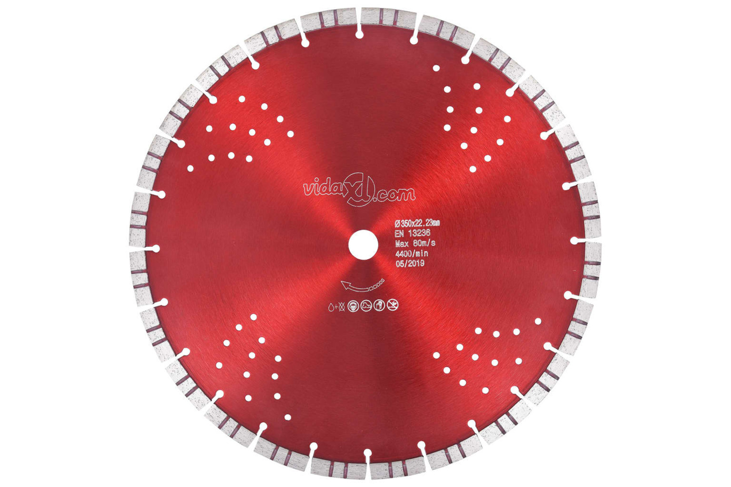 vidaXL 143235 Diamond Cutting Disc With Turbo And Holes Steel 350mm
