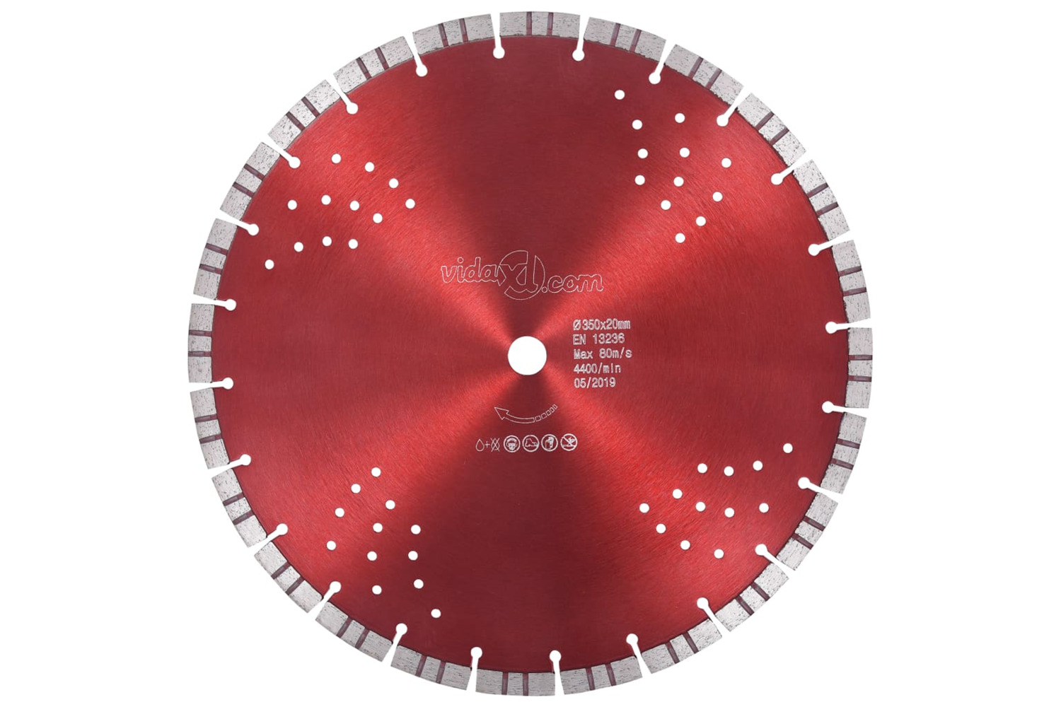 vidaXL 143234 Diamond Cutting Disc With Turbo And Holes Steel 350mm