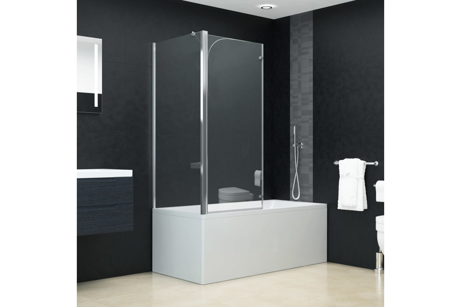vidaXL 144676 Bi-folding Shower Enclosure Esg 120x68x130cm