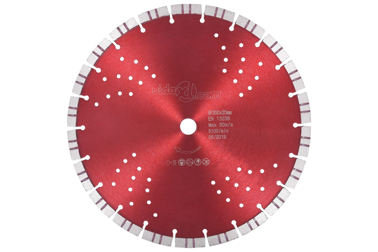 vidaXL 143231 Diamond Cutting Disc With Turbo And Holes Steel 300mm