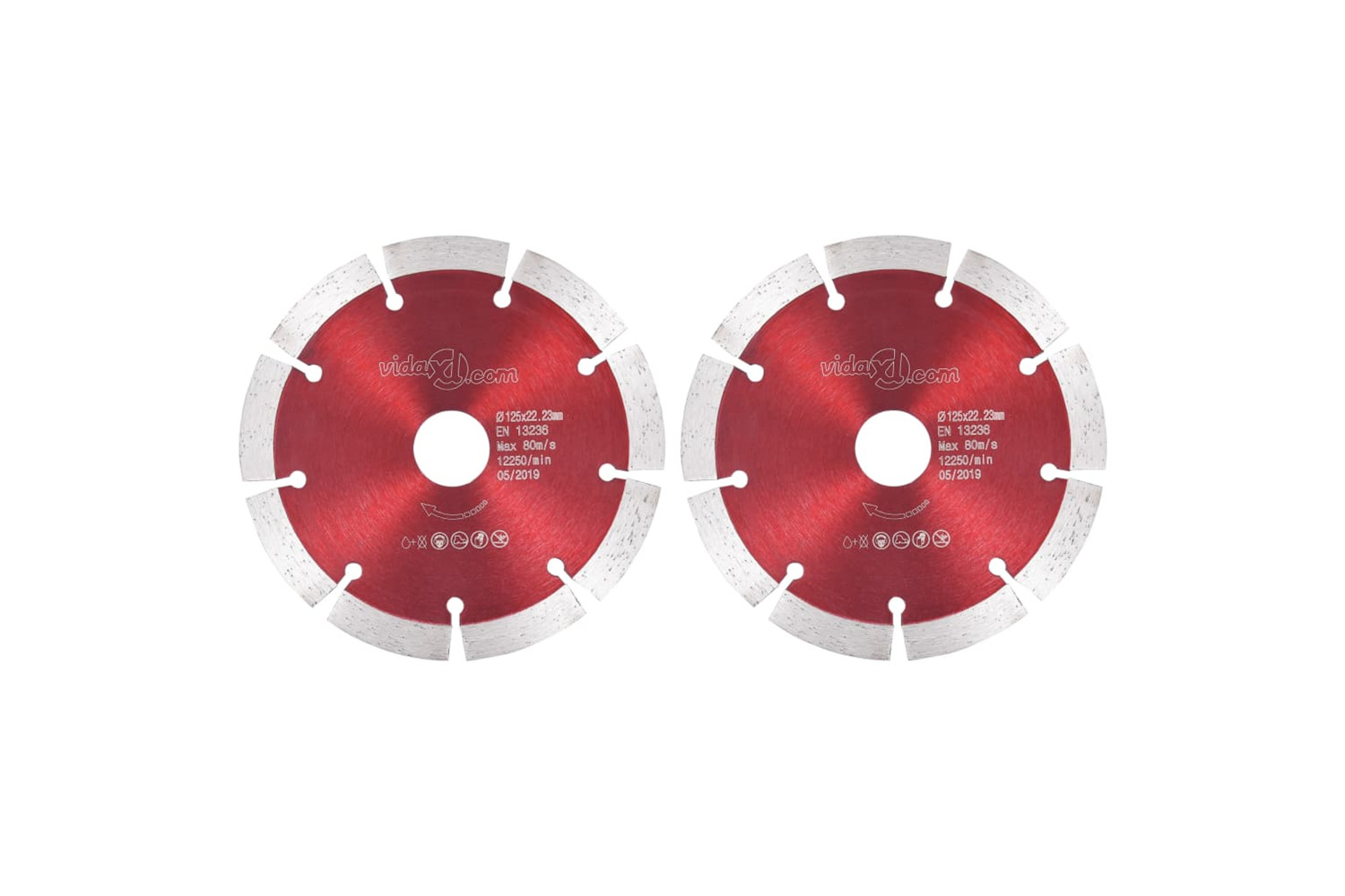 vidaXL 143237 Diamond Cutting Discs 2 Pcs Steel 125mm