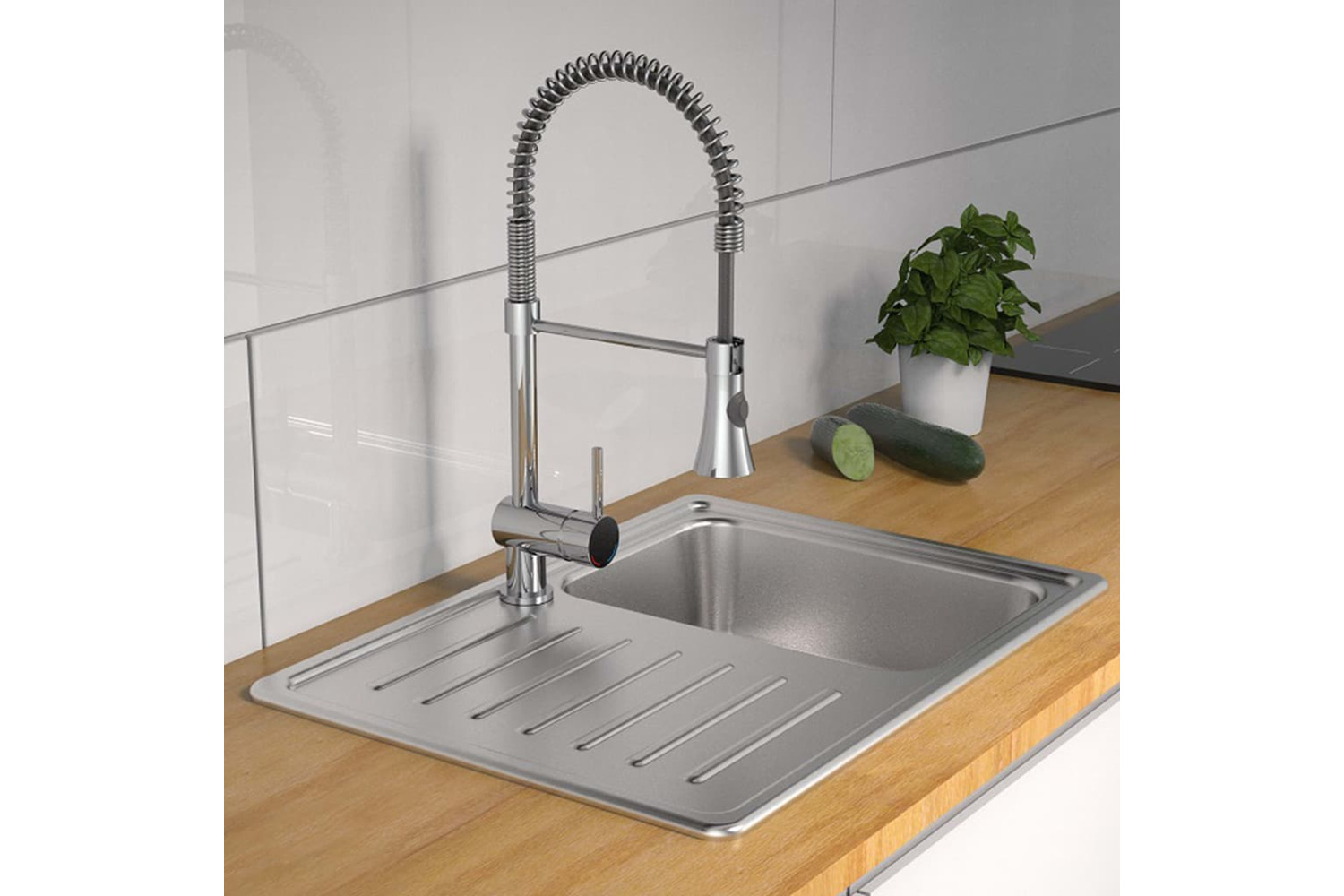 Schütte Sink Mixer With Spiral Spring Cornwall Low Pressure Chrome