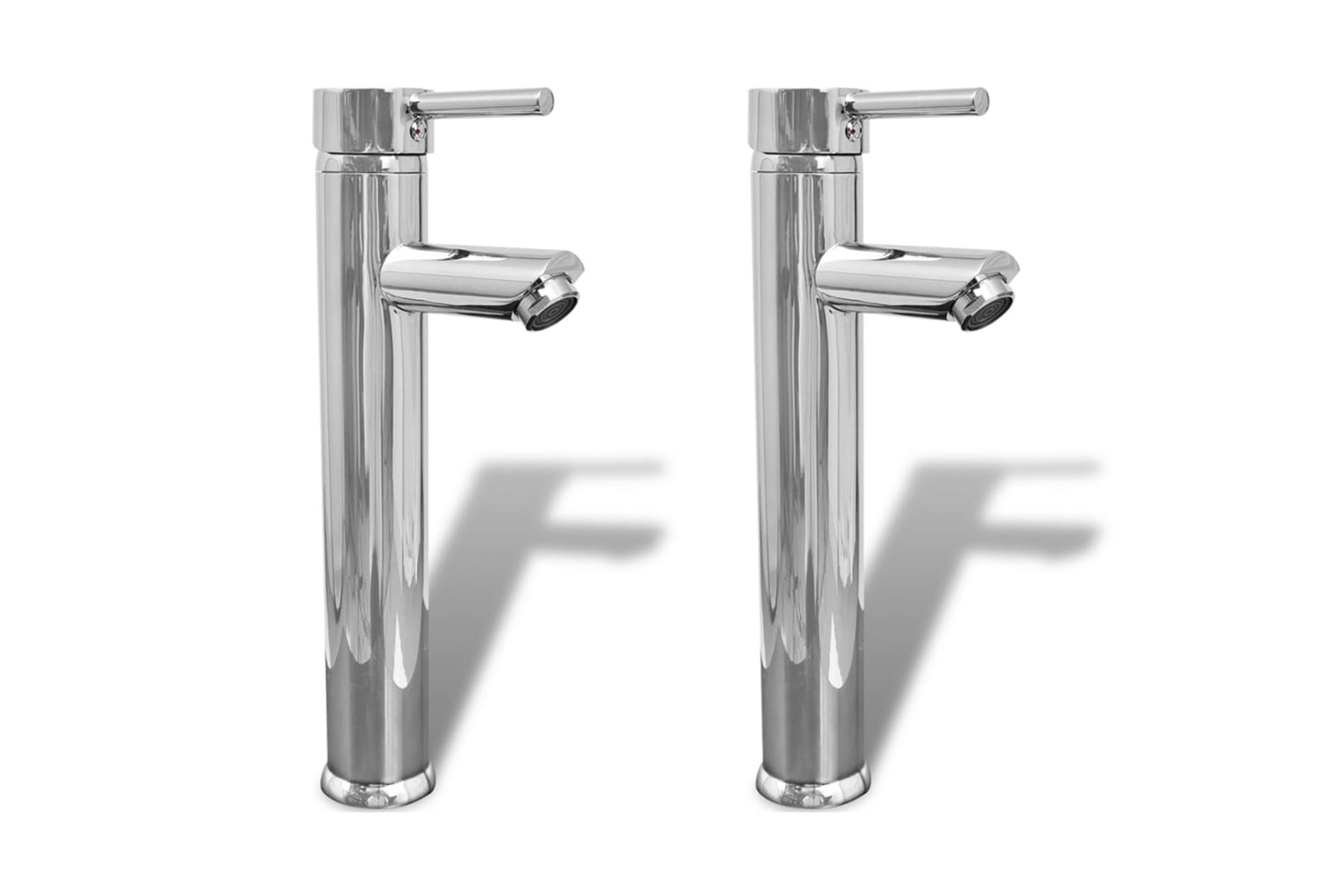 vidaXL 275925 Bathroom Faucet Mixer Taps 2 Pcs Chrome