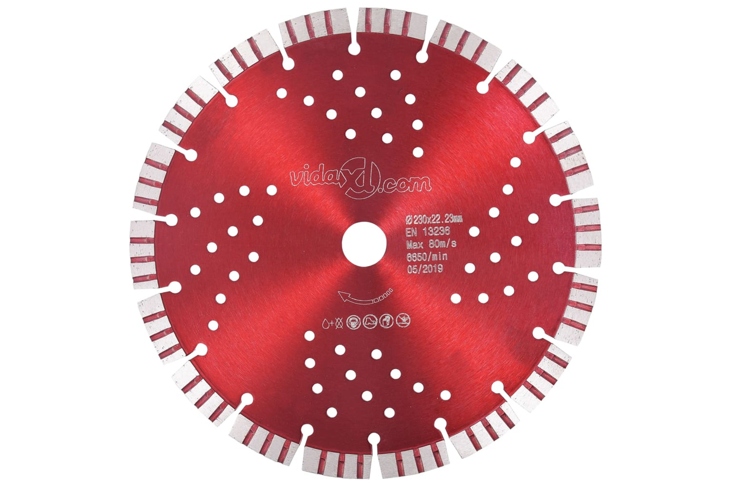 vidaXL 143230 Diamond Cutting Disc With Turbo And Holes Steel 230mm