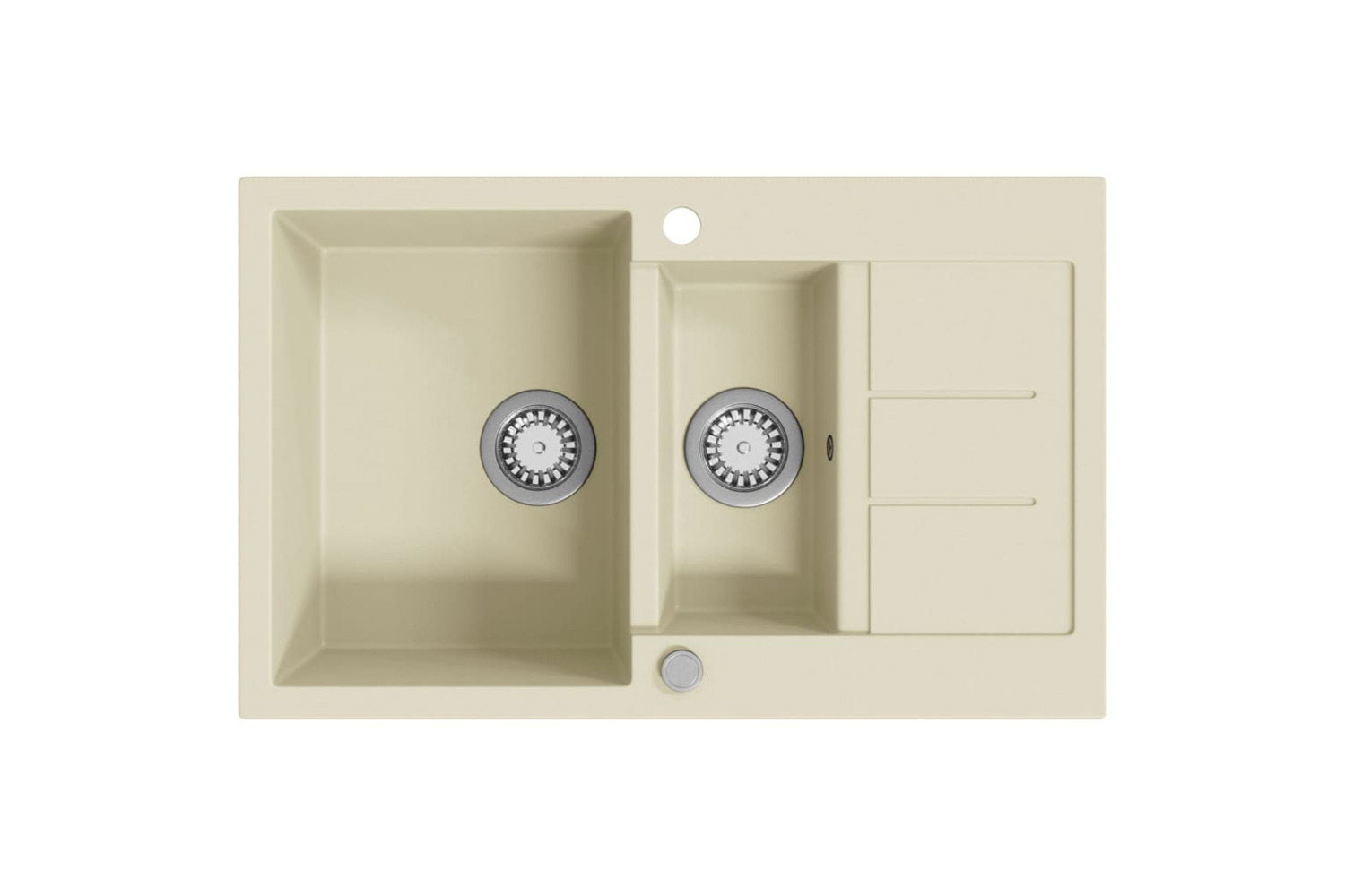 Vidaxl Granite Kitchen Sink Double Basins Beige