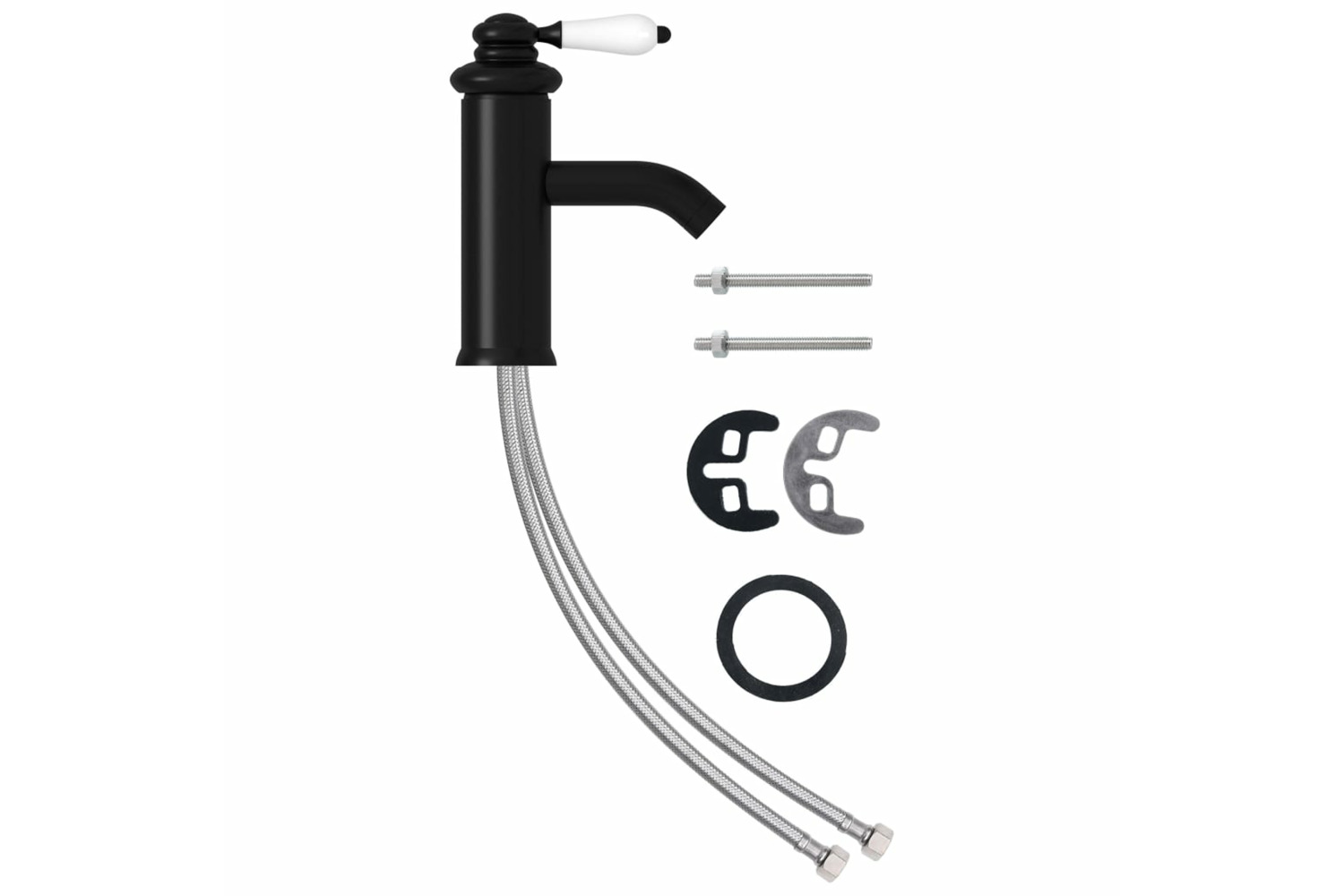 vidaXL 149071 Bathroom Basin Faucet Black 130x180mm