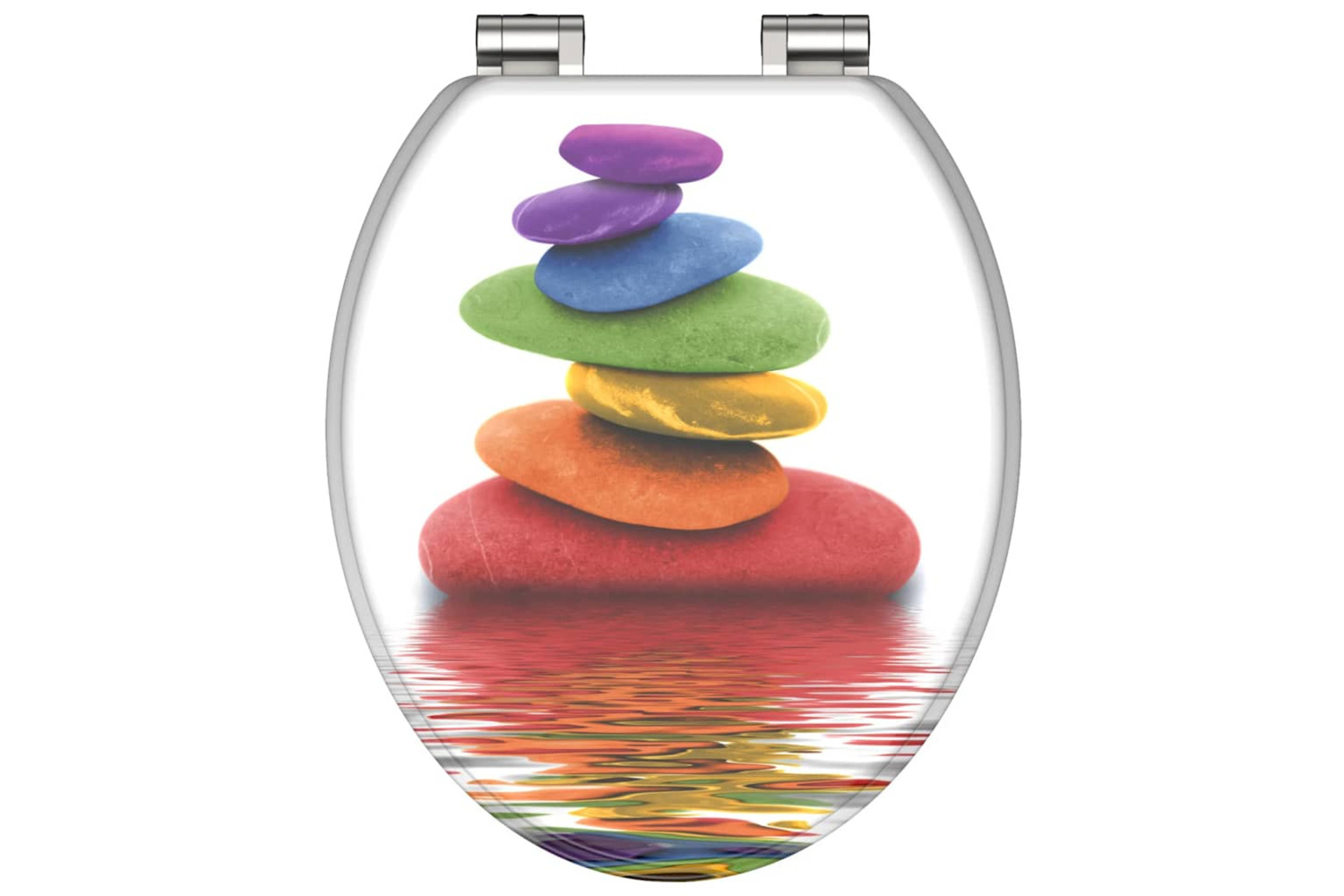 Schutte 438741 Toilet Seat With Soft-close Colorful Stones