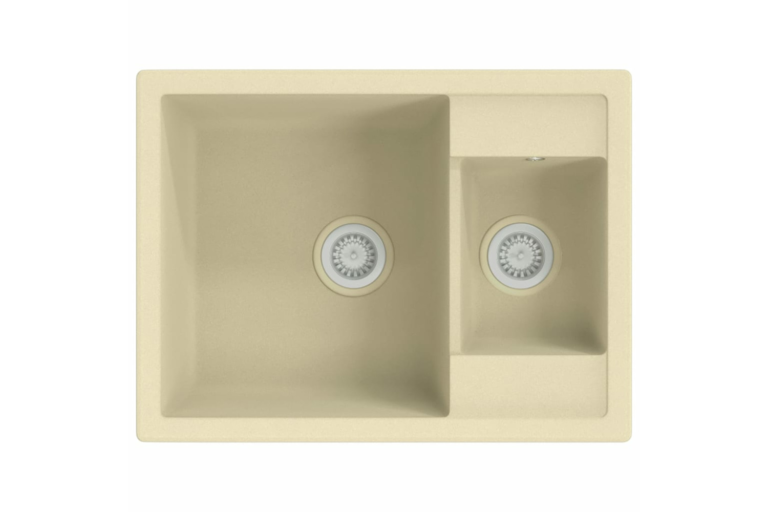 Vidaxl Kitchen Sink With Overflow Hole Double Basins Beige Granite