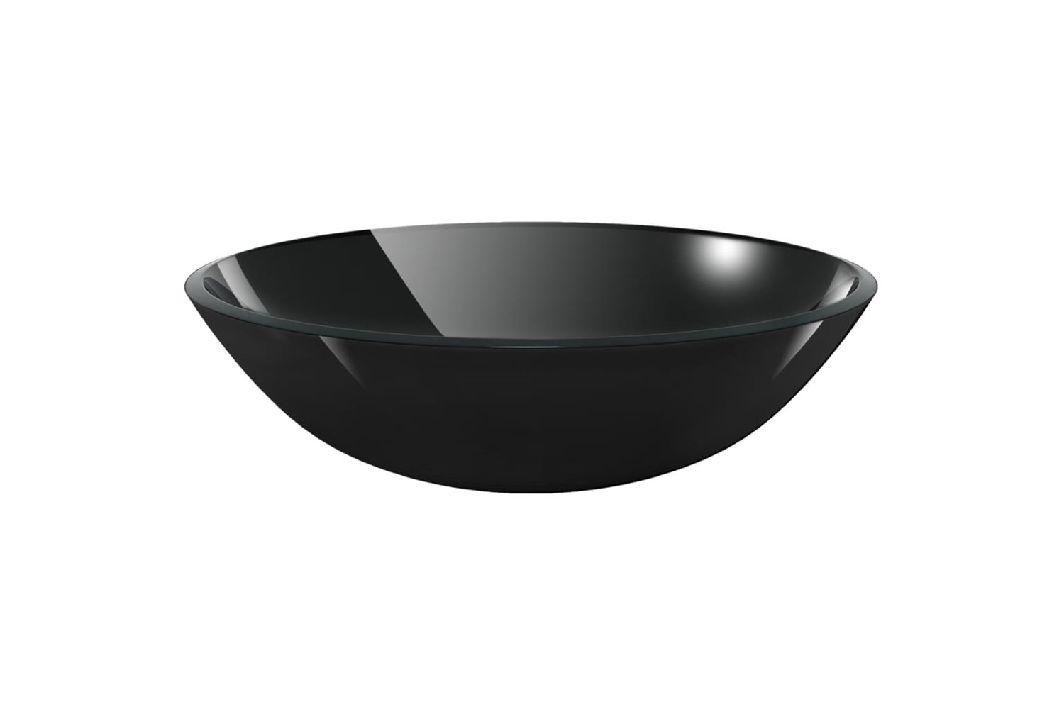 Vidaxl 142231 Basin Tempered Glass 42 Cm Black