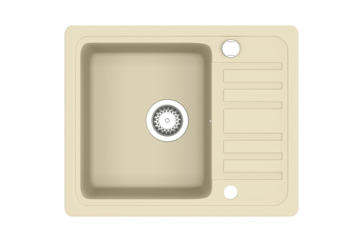 Vidaxl Granite Kitchen Sink Single Basin Beige