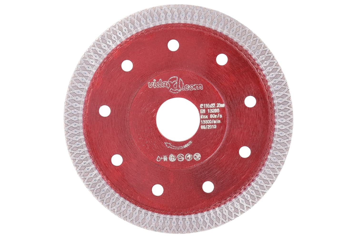 vidaXL 143245 Diamond Cutting Disc With Holes Steel 115mm