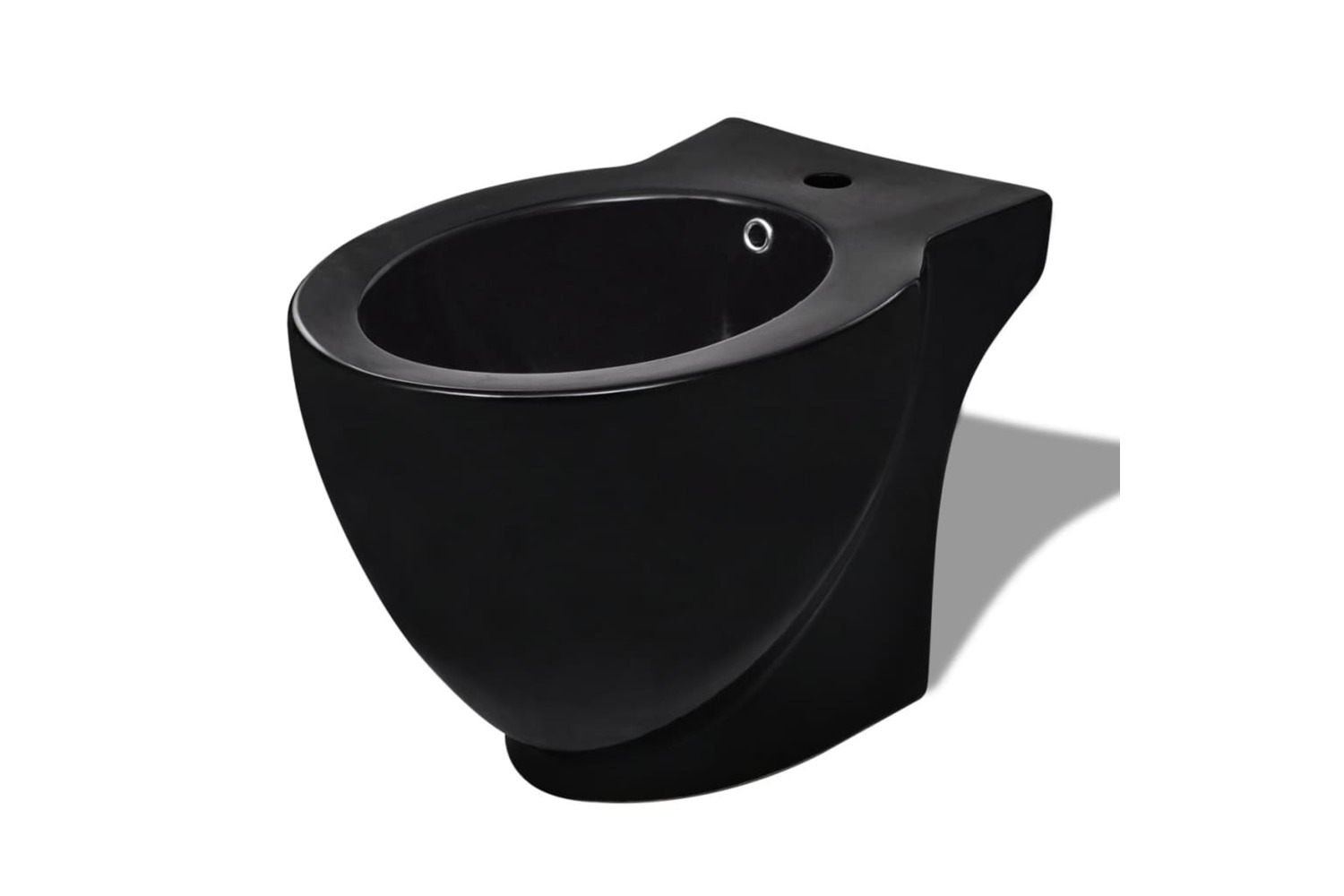 vidaXL 140666 Round Bidet Stand Black High-quality Ceramic