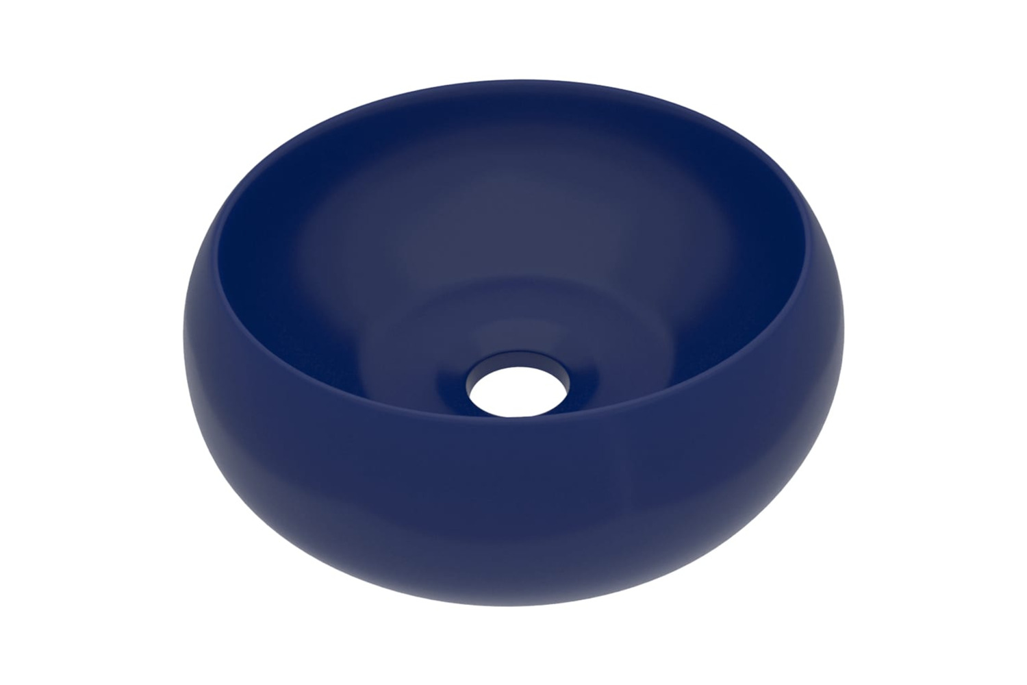 vidaXL 147001 Luxury Wash Basin Round Matt Dark Blue 40x15cm Ceramic