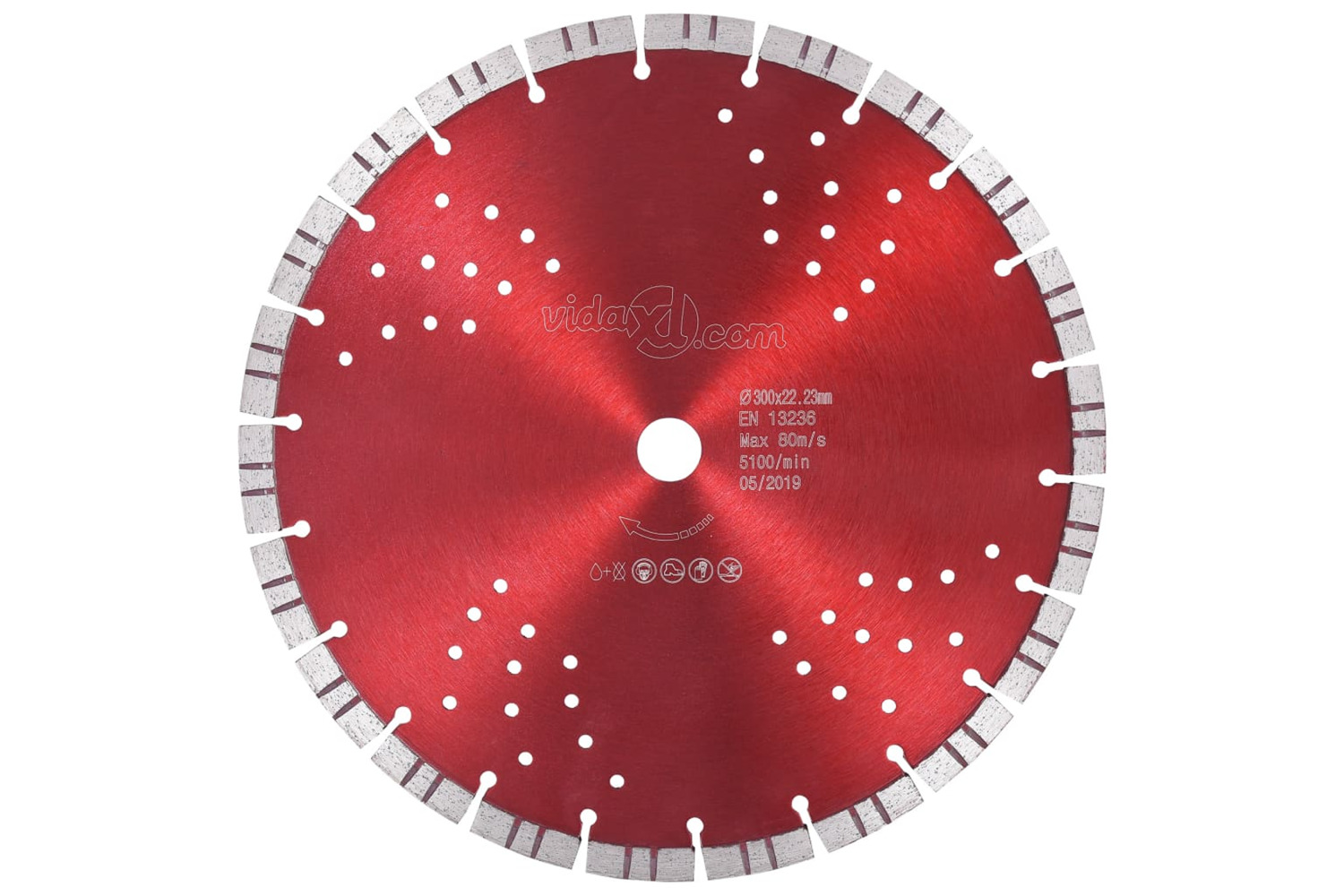 vidaXL 143232 Diamond Cutting Disc With Turbo And Holes Steel 300mm
