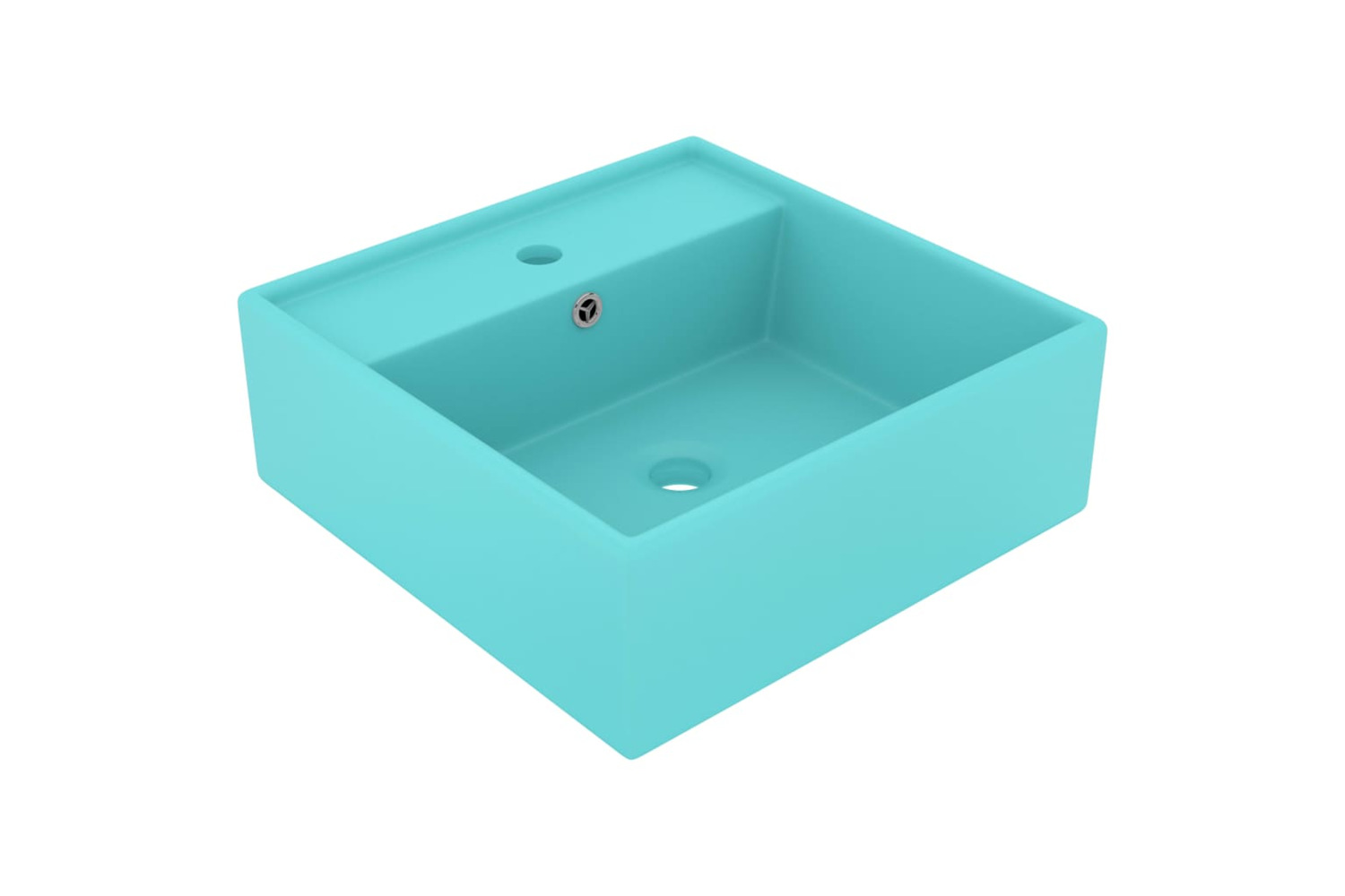 vidaXL 146947 Luxury Basin Overflow Square Matt Light Green 41x41cm Ceramic