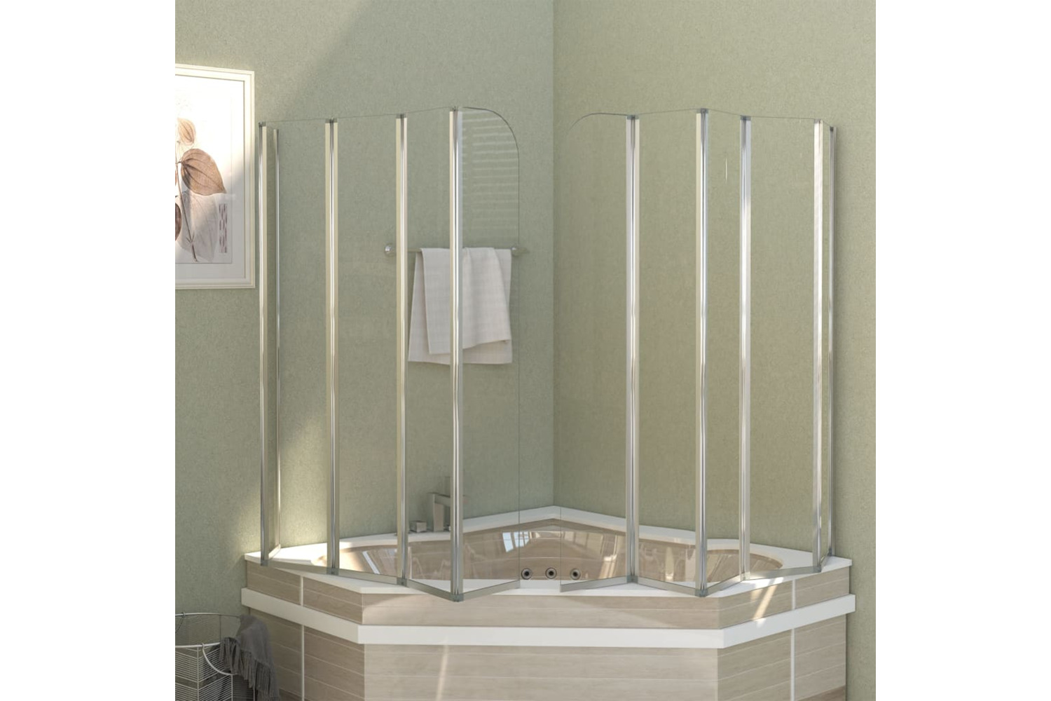 vidaXL 146224 Bath Enclosure 120x140cm Tempered Glass Transparent