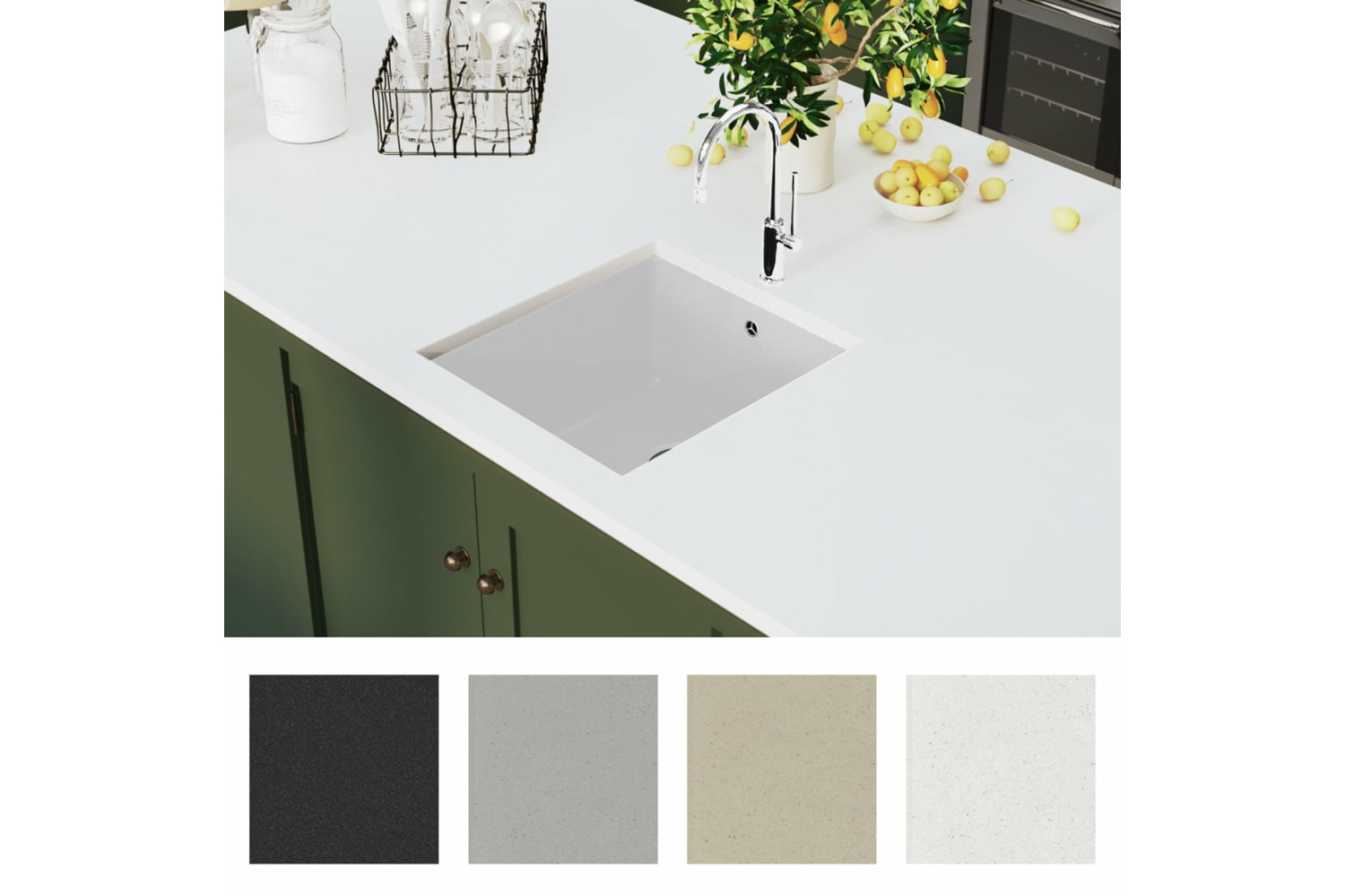 Vidaxl Granite Kitchen Sink Single Basin White