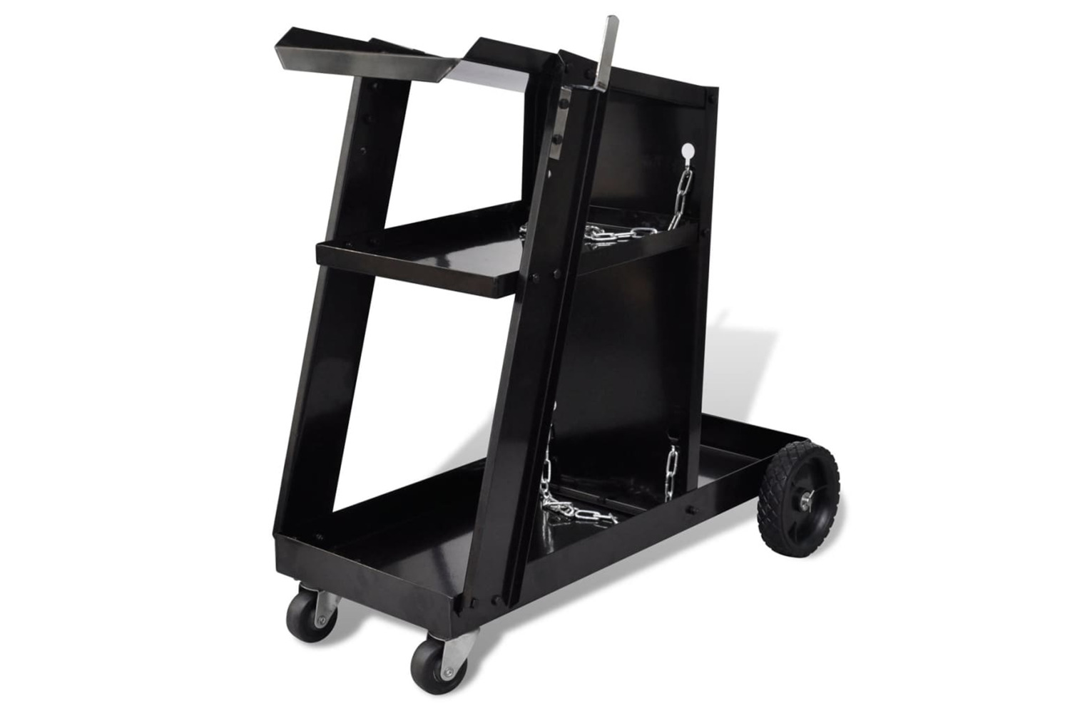 vidaXL 140950 Welding Cart Black Trolley With 3 Shelves Workshop Organiser