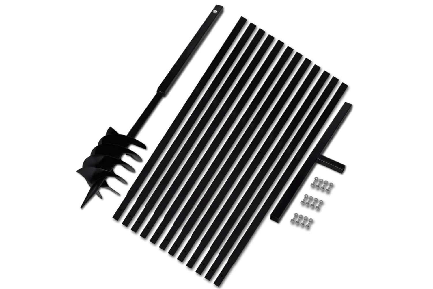 vidaXL 270533 Ground Drill With Handle 180mm With Extension Tube 13 M Steel