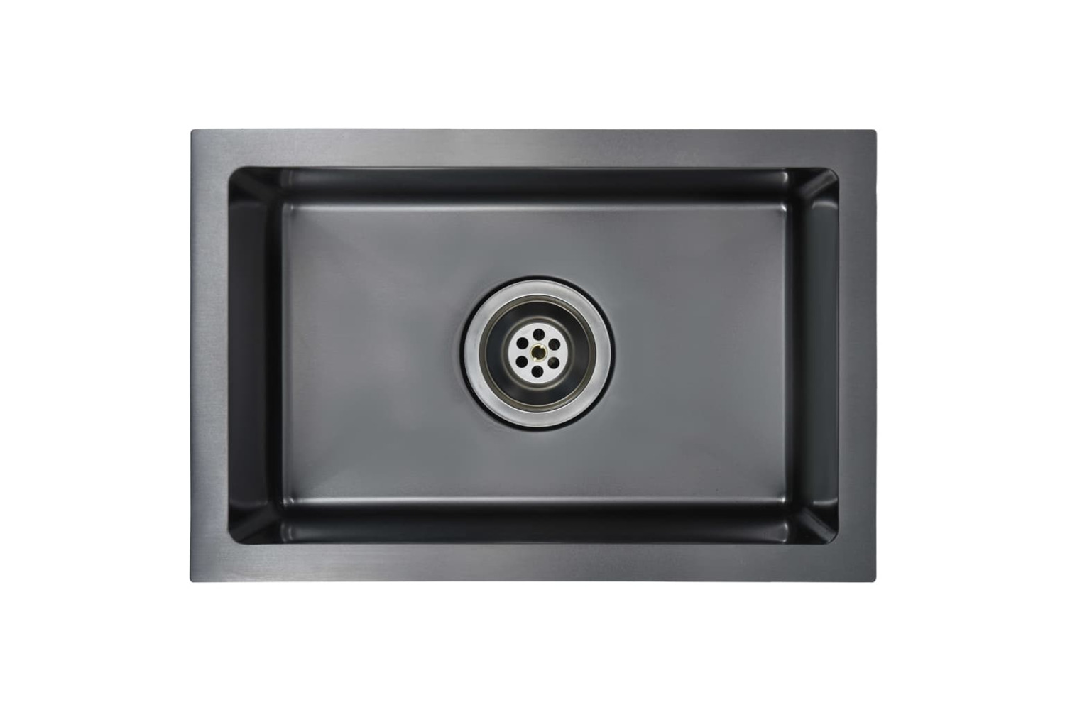 vidaXL 145082 Handmade Kitchen Sink Black Stainless Steel