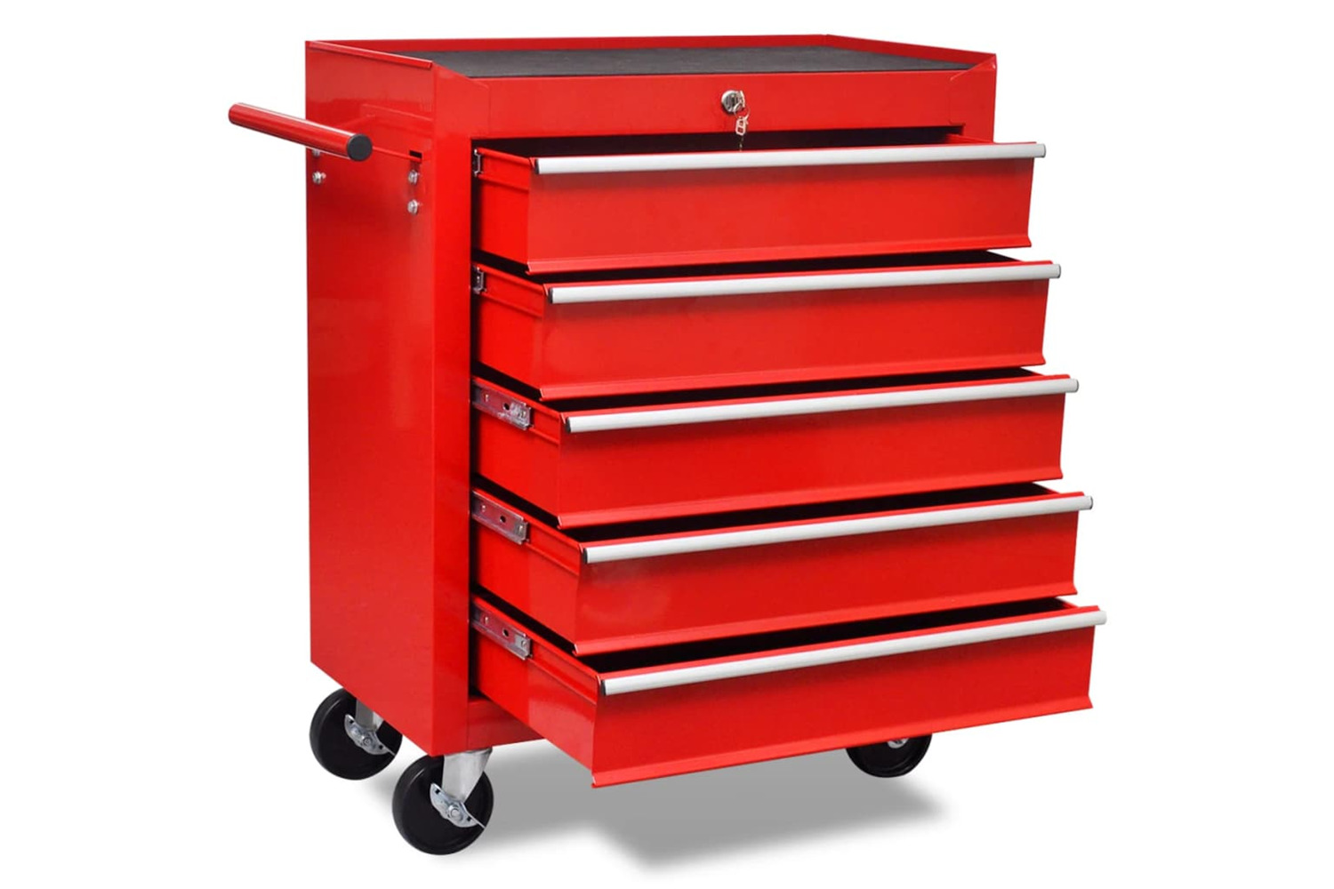 vidaXL 141954 Workshop Tool Trolley with 5 Drawers | Red