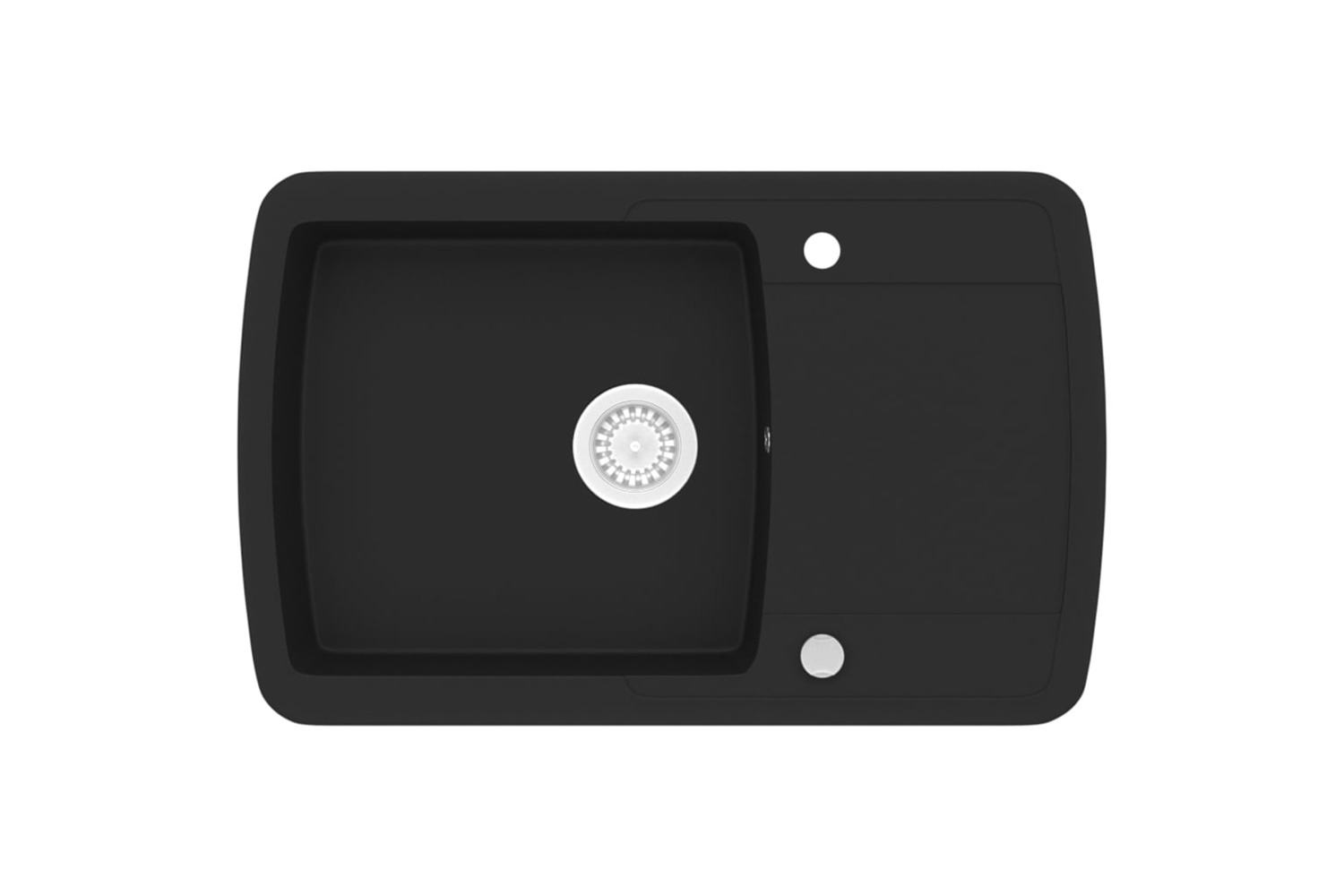 Vidaxl Granite Kitchen Sink Single Basin Black