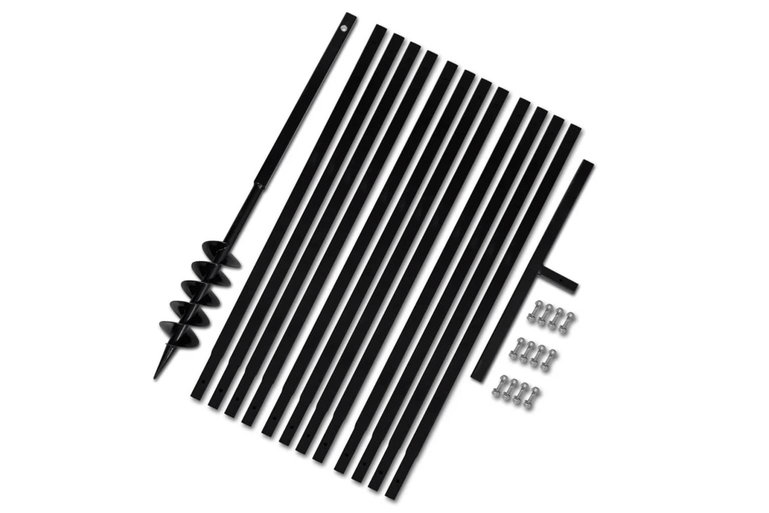 vidaXL 270521 Ground Drill With Handle 100mm With Extension Tube 13 M Steel