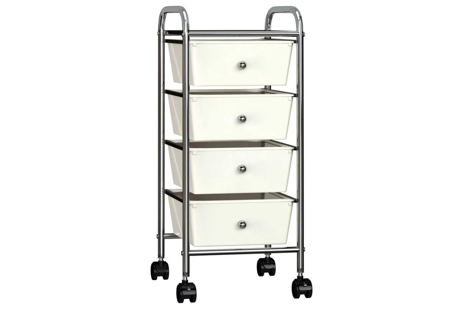 vidaXL 320399 4-drawer Mobile Storage Trolley White Plastic