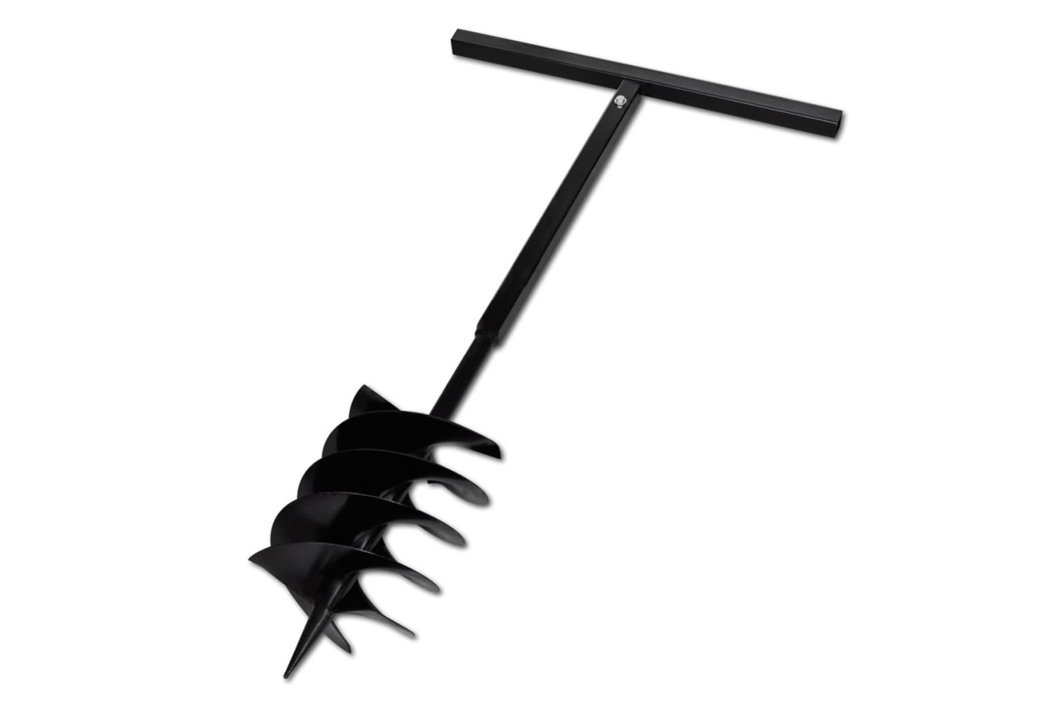 vidaXL 141028 Ground Drill With Handle Auger Bit 200mm Three Spirals Steel Black