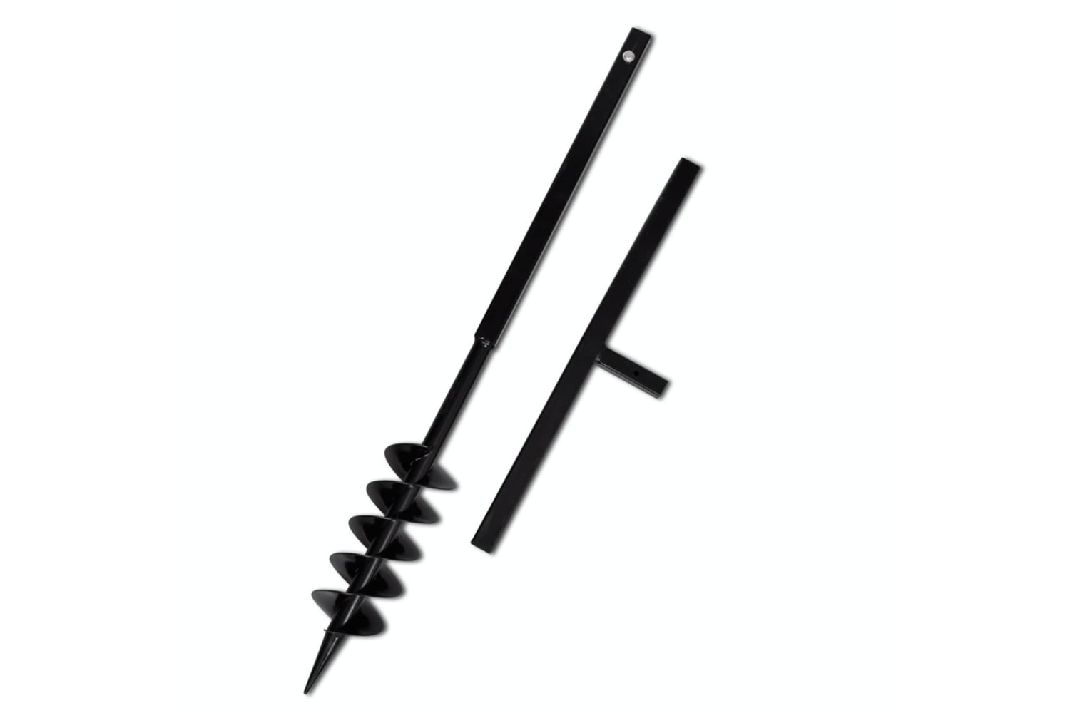 vidaXL 141024 Ground Drill With Handle Auger Bit 100mm Double Spirals Steel Black