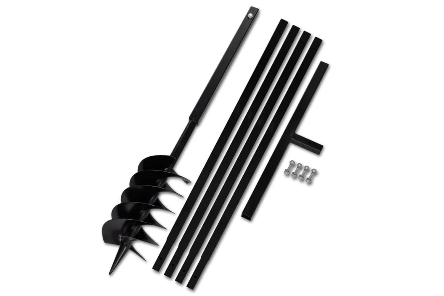 vidaXL 270527 Ground Drill With Handle 150mm With Extension Tube 5 M Steel