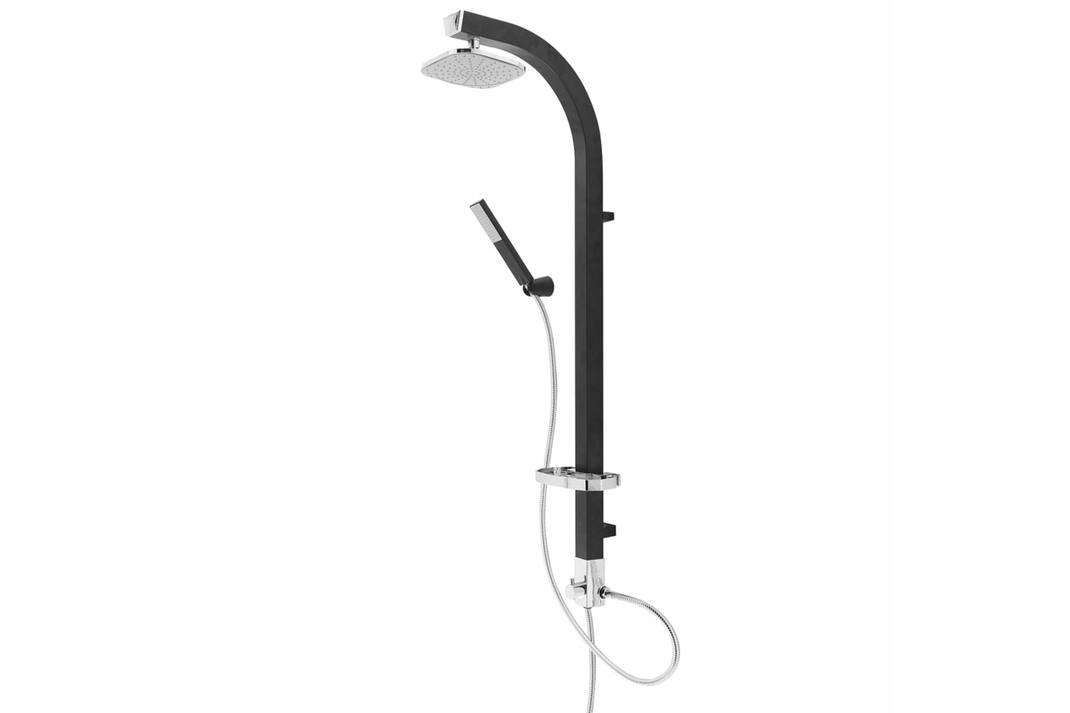 Schutte 434588 Overhead Shower Set Madagaskar Black-chrome