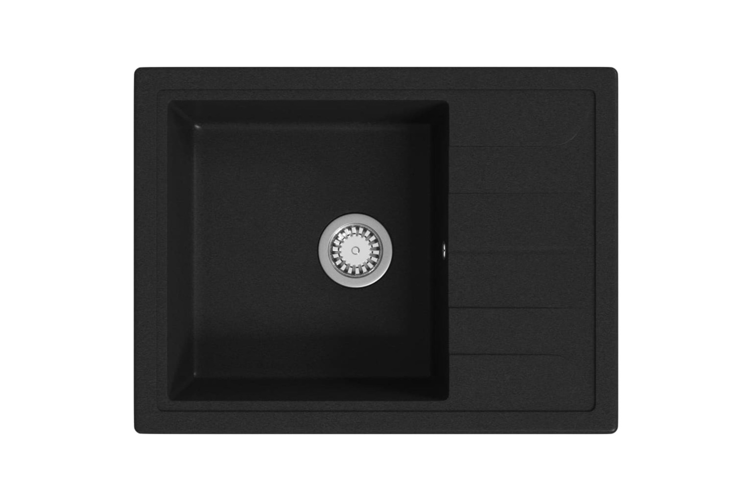 vidaXL 147101 Kitchen Sink With Overflow Hole Oval Black Granite