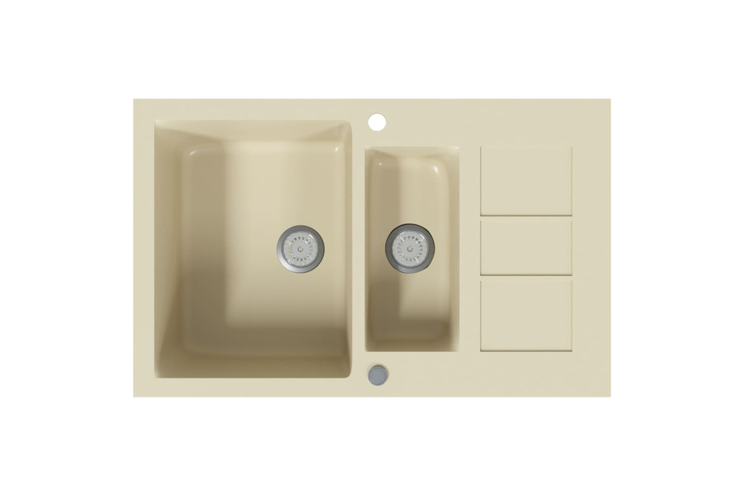 vidaXL 151931 Granite Kitchen Sink Double Basins Beige