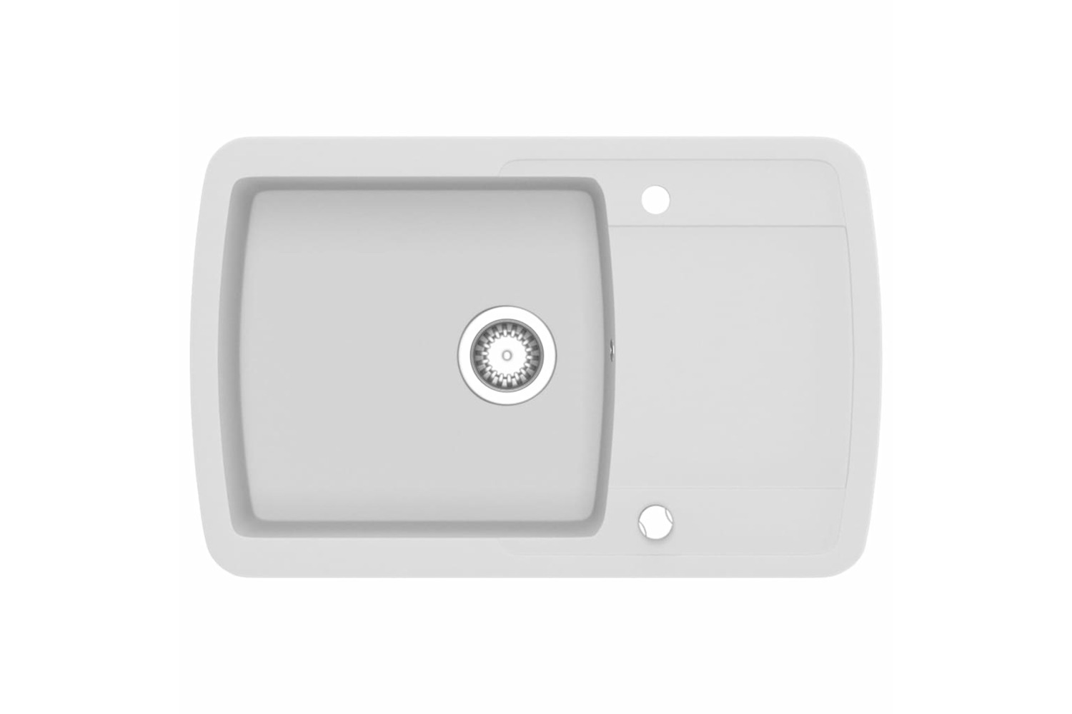 Vidaxl Granite Kitchen Sink Single Basin White