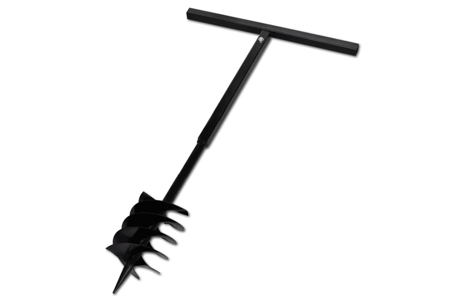 vidaXL 141027 Ground Drill With Handle Auger Bit 180mm Three Spirals Steel Black