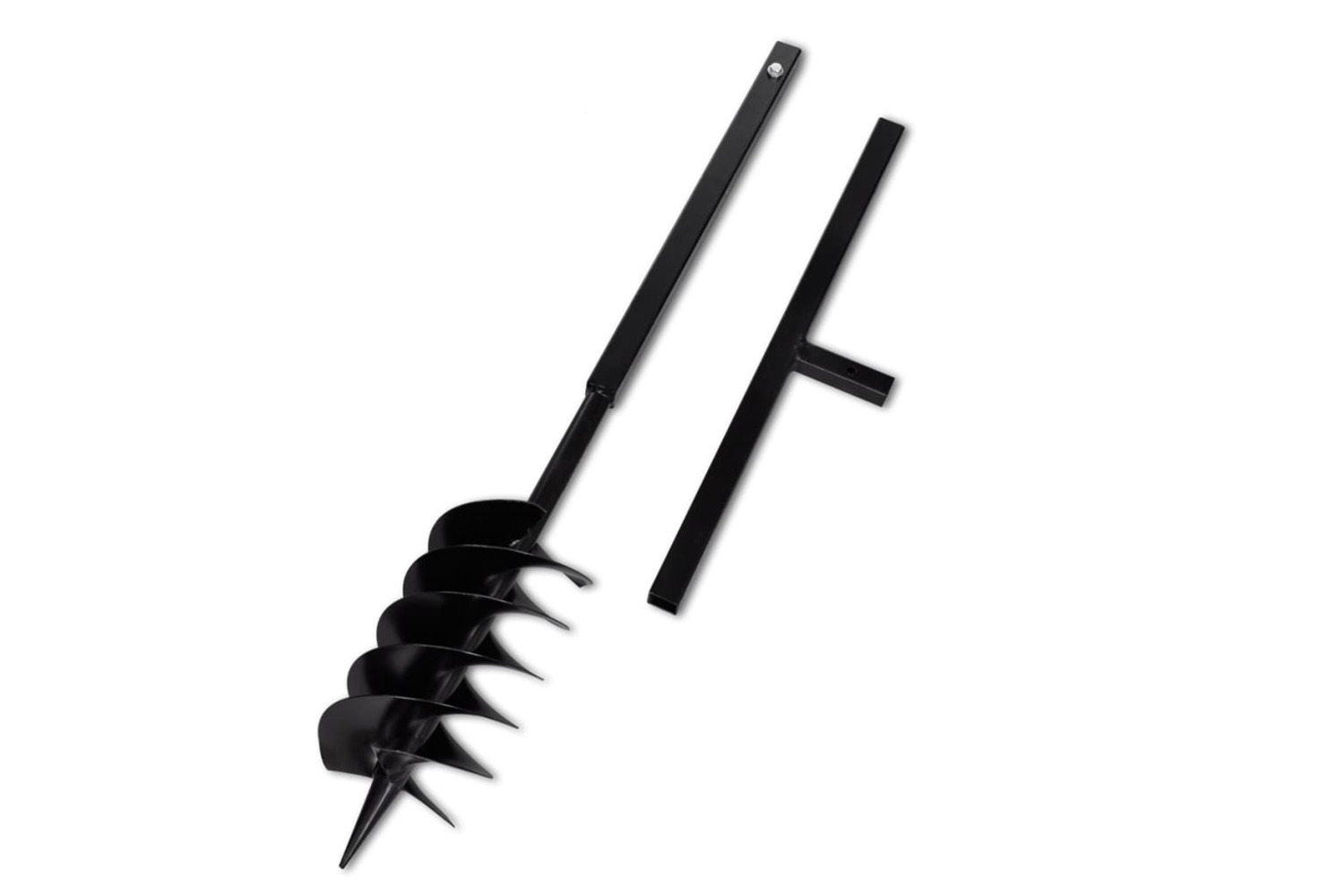 vidaXL 141026 Ground Drill With Handle Auger Bit 150mm Three Spirals Steel Black