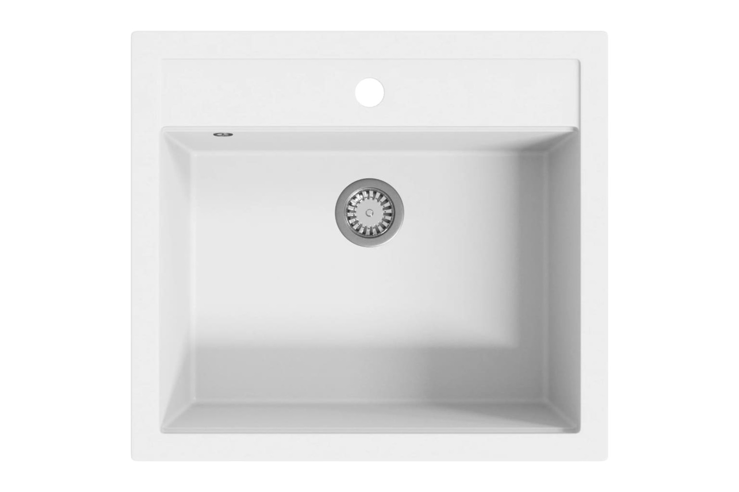 vidaXL 144863 Granite Kitchen Sink Single Basin White