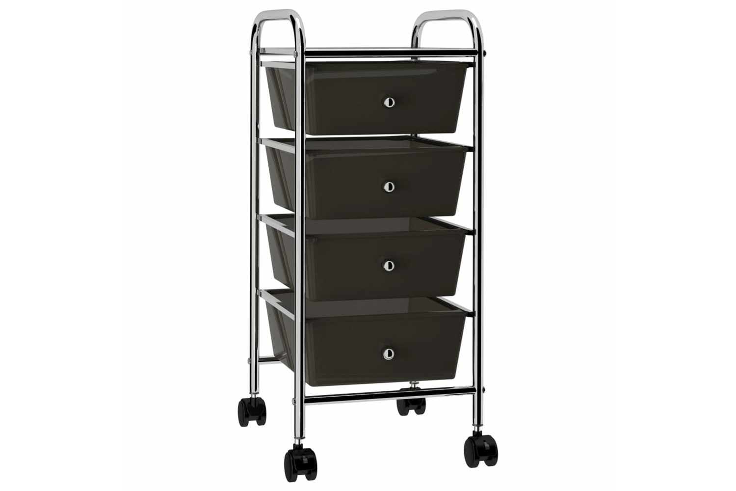 vidaXL 320398 4-drawer Mobile Storage Trolley Black Plastic