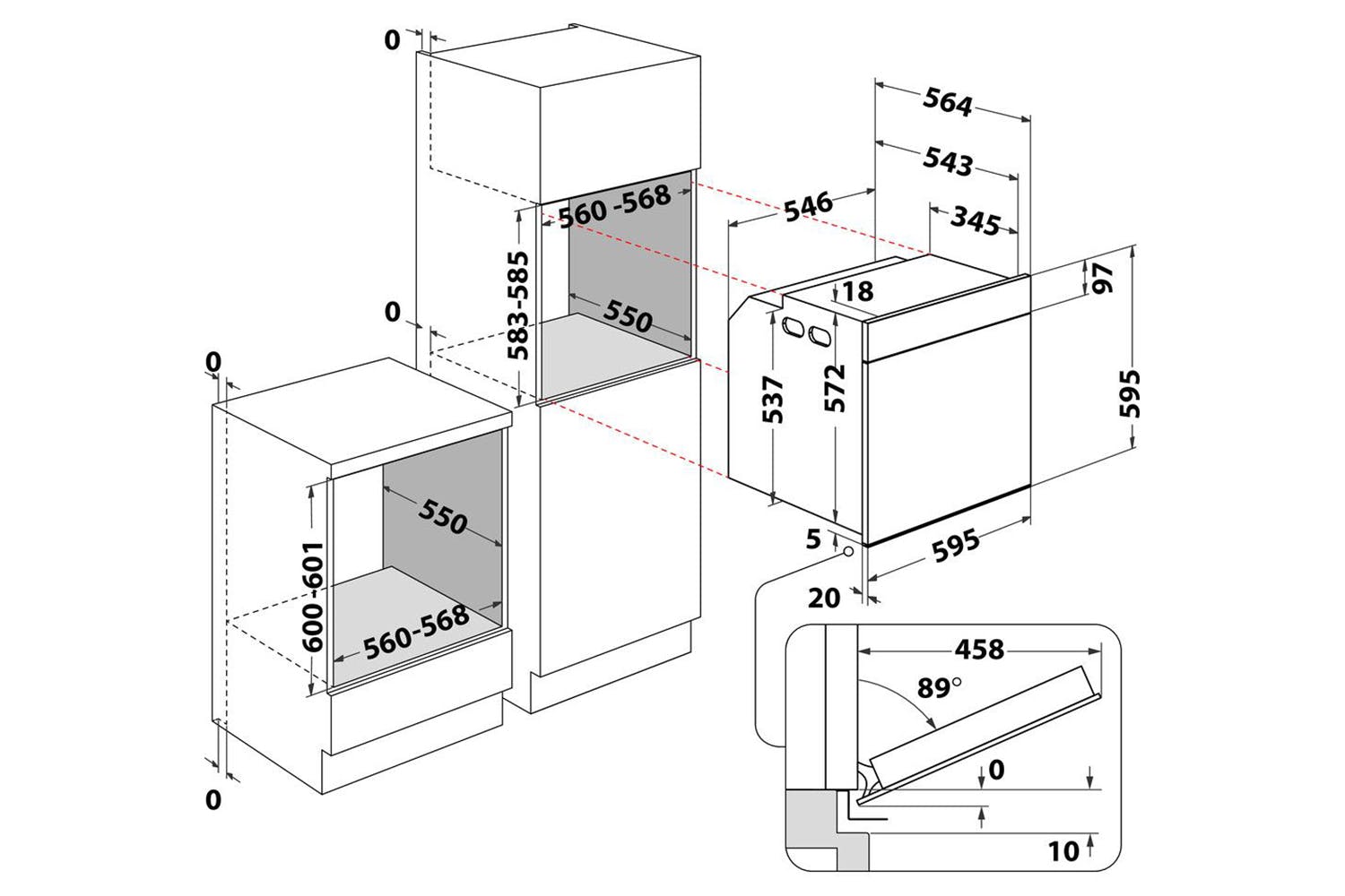 Whirlpool Builtin Single Oven & 40L 900W Builtin Microwave Oven